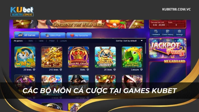 Các bộ môn cá cược tại kubet